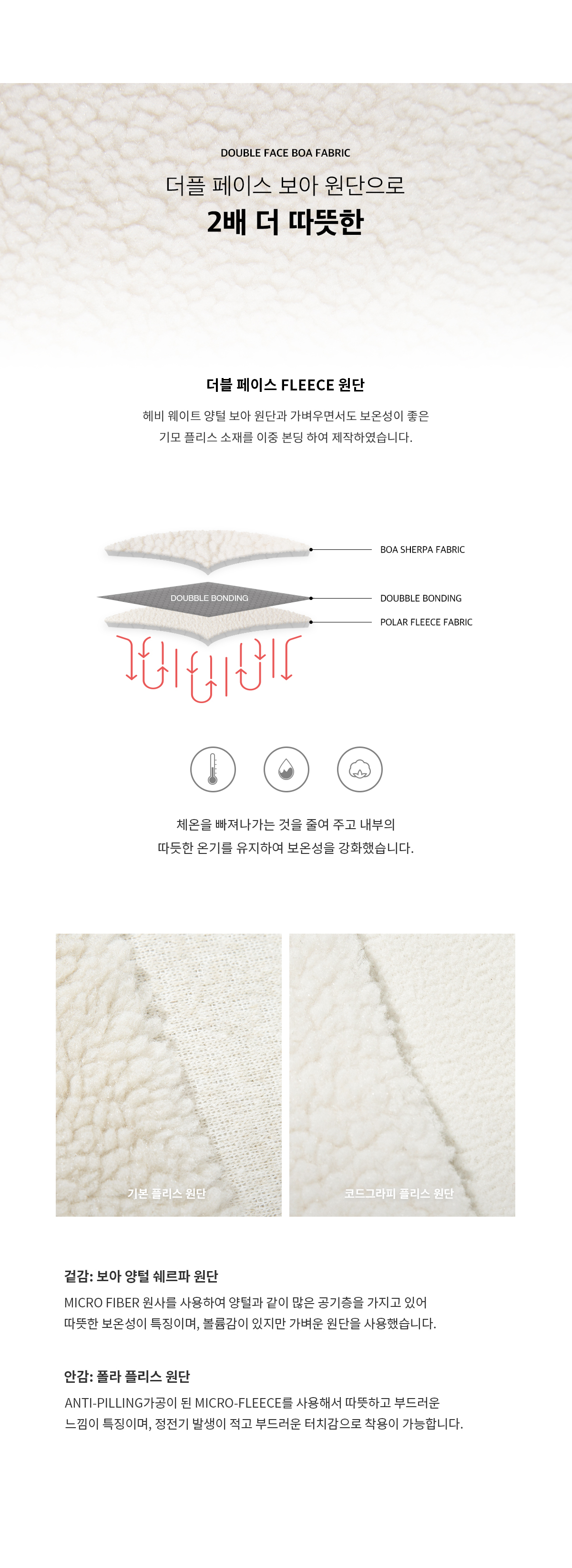 헤비 보아 웜업 플리스 자켓 가디건_베이지 상세 이미지 5