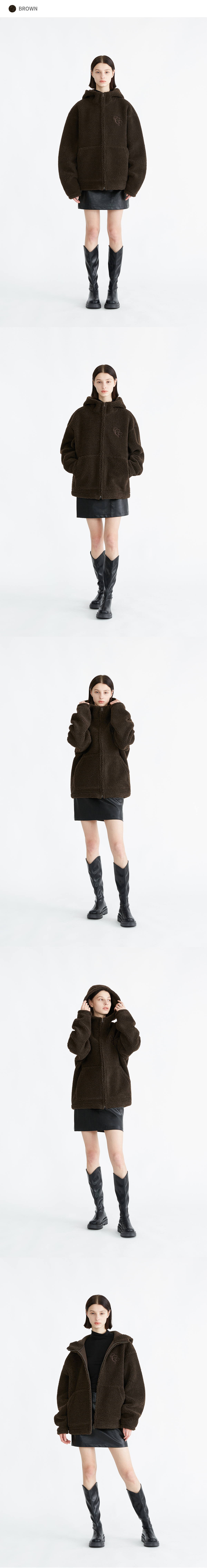 코드그라피(CODEGRAPHY) 헤비 보아 CGP 플리스 후드 집업 점퍼_4color