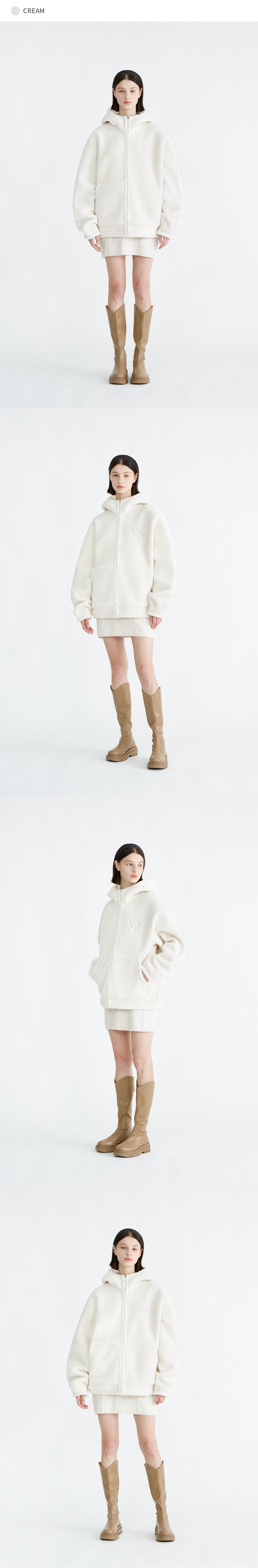 코드그라피(CODEGRAPHY) 헤비 보아 CGP 플리스 후드 집업 점퍼_4color