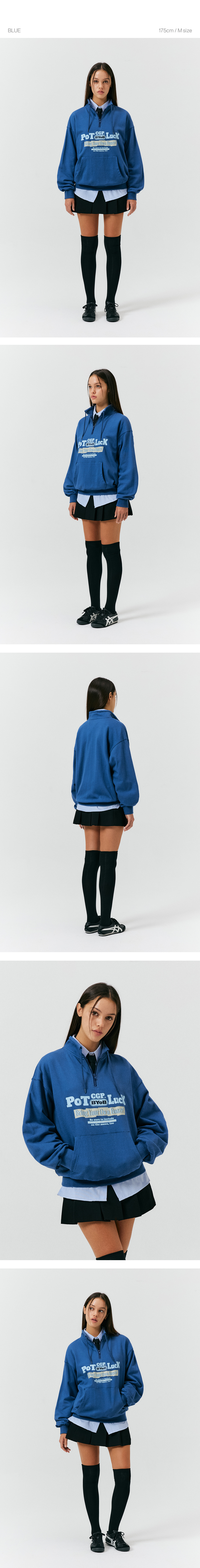 ★CODE GRAPHY★POT LUCK NECK STRING HALF ZIP-UP SWEATSHIRT MUSINSA | Codegraphy POT LUCK Neck String Half Zip-up