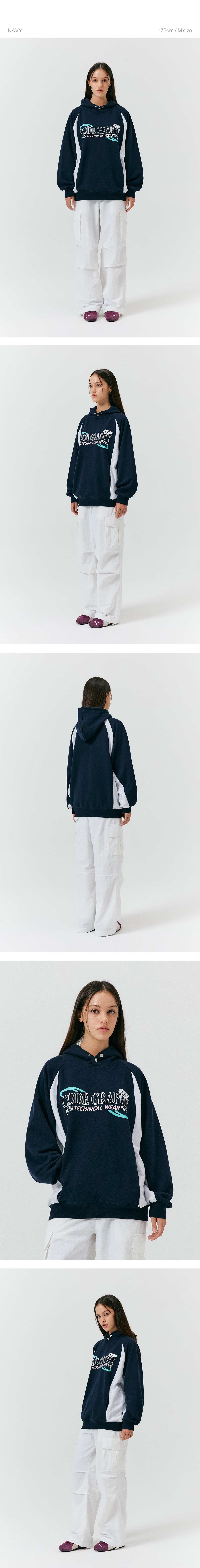 ★codegraphy★ Racing color snap hoodie 4 colors CBCFUTH074 MUSINSA | Codegraphy Racing color matching snap hoodie_4color