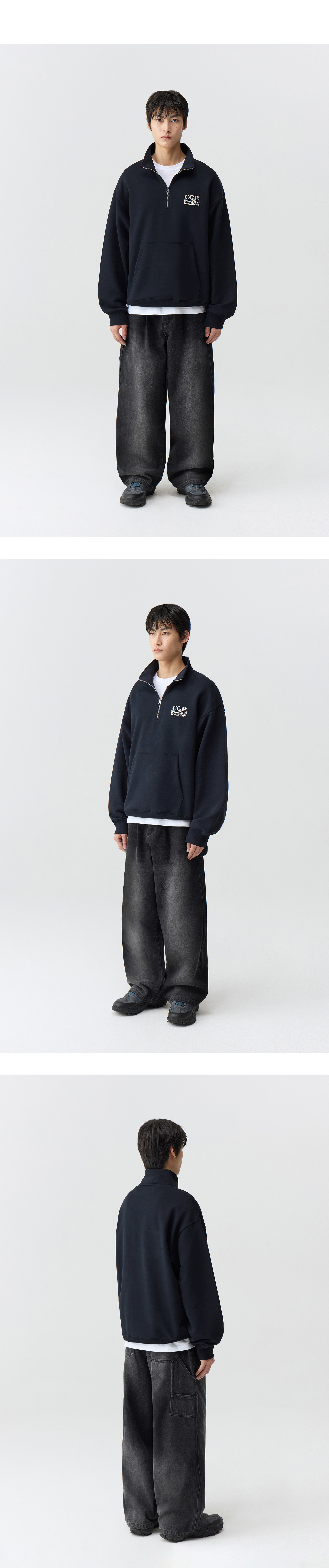 MUSINSA | Codegraphy One-Tuck Carpenter Pants_Black