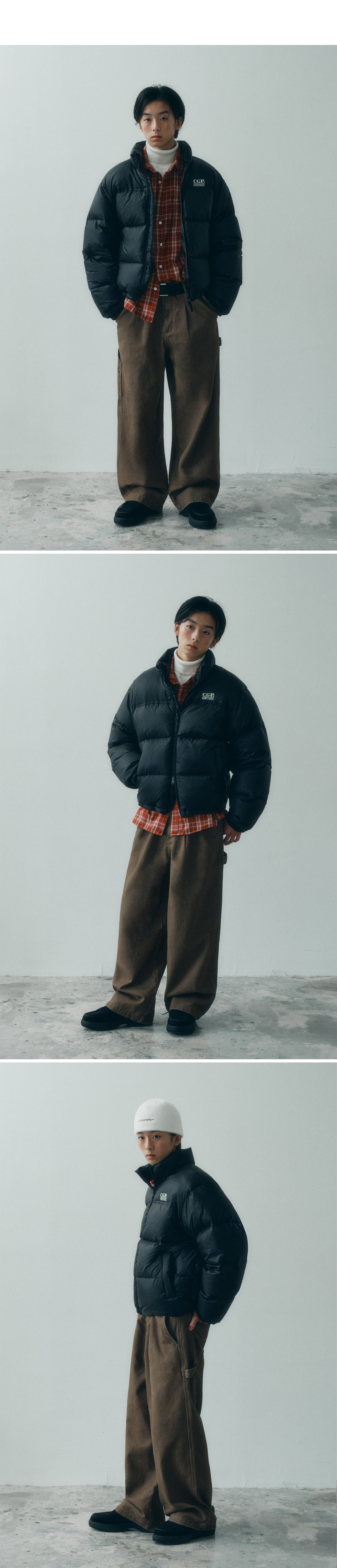 MUSINSA | Codegraphy One-Tuck Carpenter Pants_Brown
