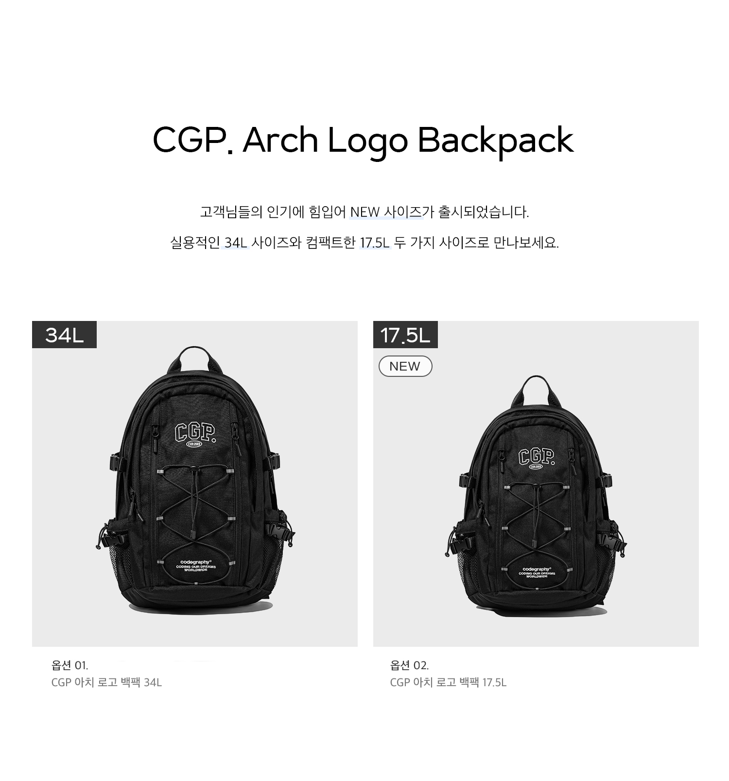 [CODEGRAPHY]★韓国人気★CGP ARCH LOGO BACKPACK CODEGRAPHY]☆韓国人気☆CGP ARCH LOGO BACKPACK (34L)