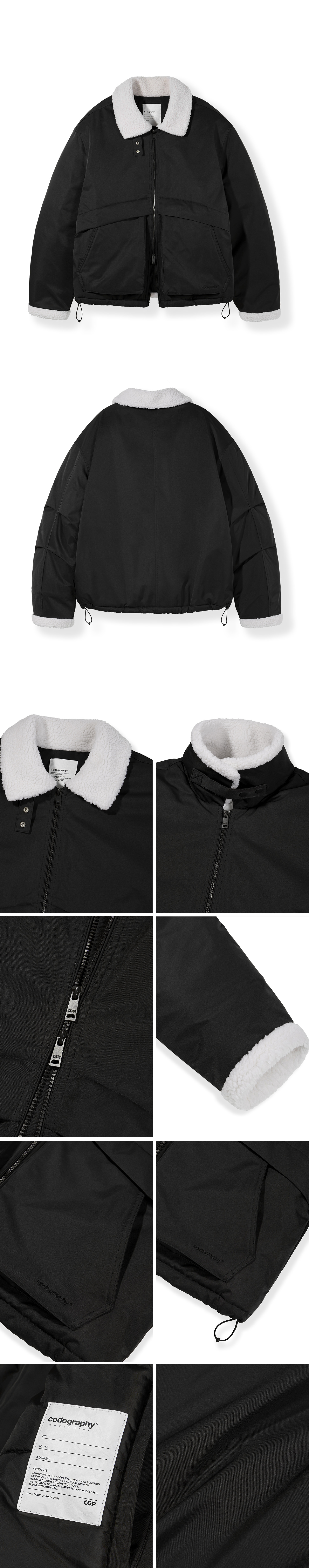 ◆codegraphy◆ Heavy boa fleece mouton jacket black CBDWUJP0 MUSINSA | Codegraphy Heavy Faux Fleece Mouton Jacket_Black