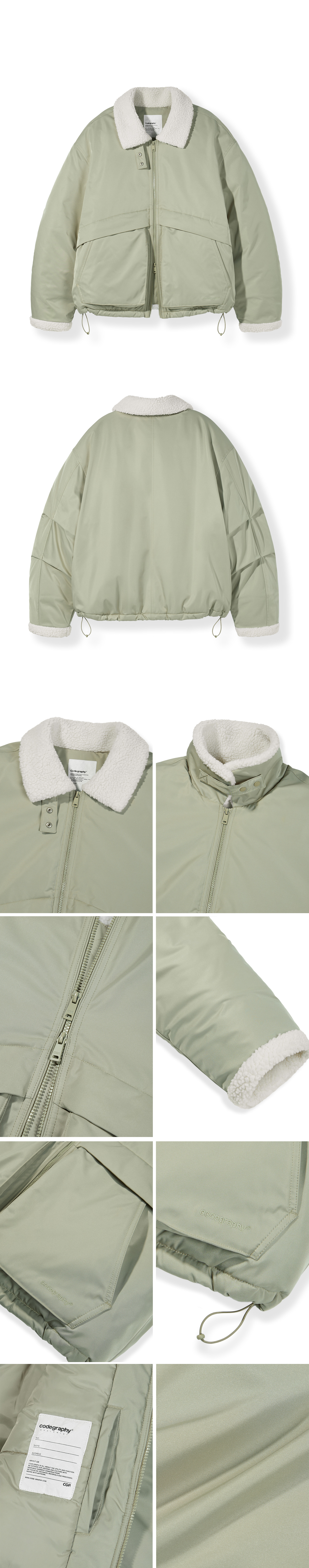 MUSINSA | Codegraphy Heavy boa fleece muton jacket_khaki