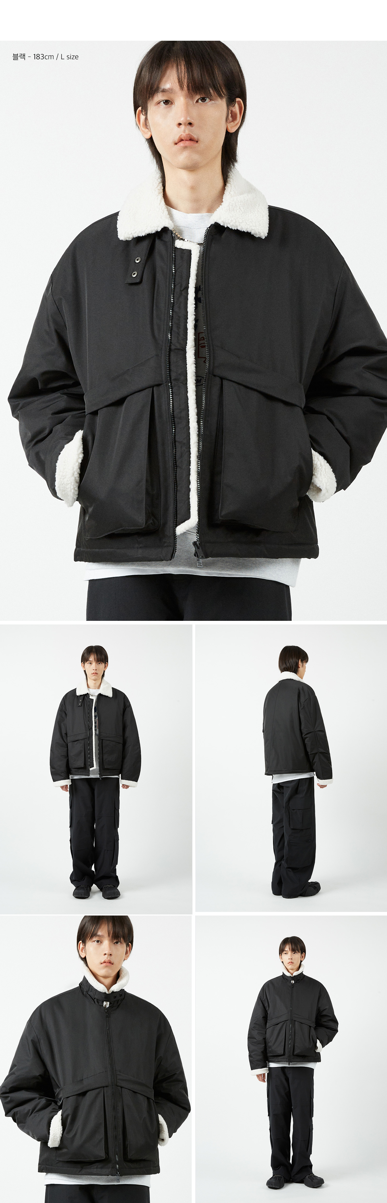 ◆codegraphy◆ Heavy boa fleece mouton jacket black CBDWUJP0 MUSINSA | Codegraphy Heavy Faux Fleece Mouton Jacket_Black
