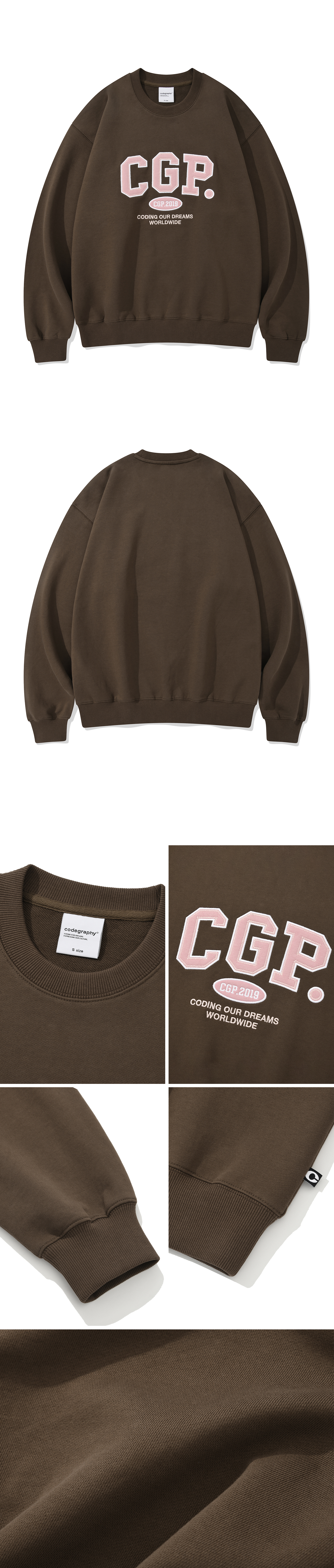 MUSINSA | Codegraphy CGP Arch Logo Man to Man_Brown