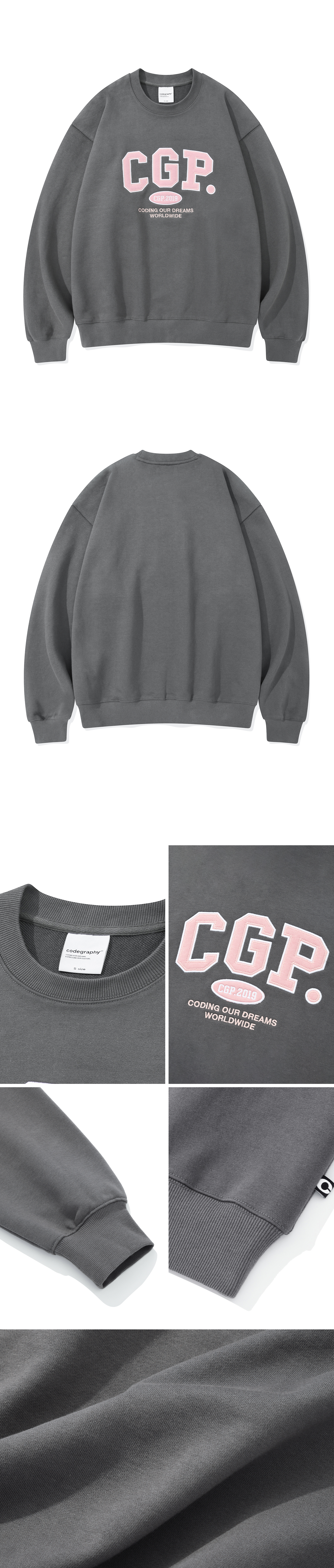 MUSINSA | Codegraphy CGP Arch Logo Man to Man_Charcoal