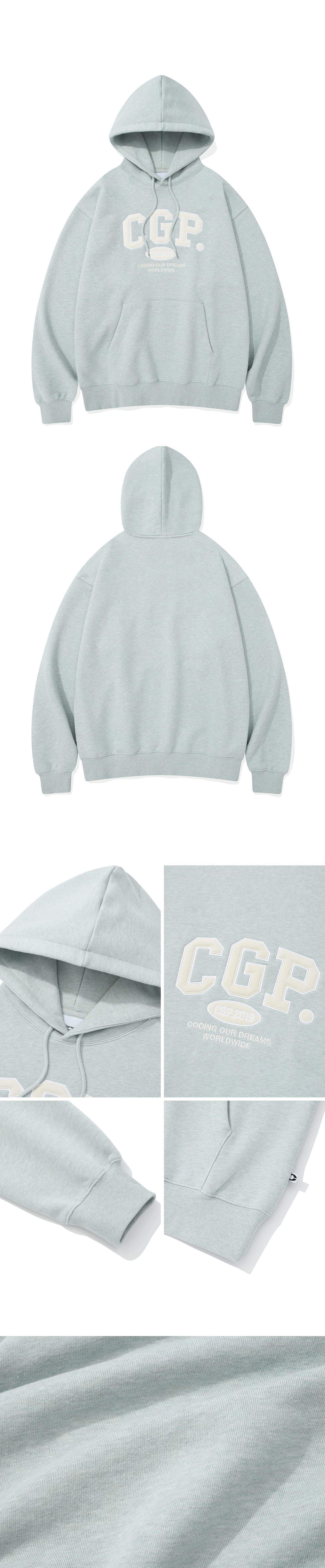 MUSINSA | Codegraphy CGP Arch Logo Hoodie_Mint