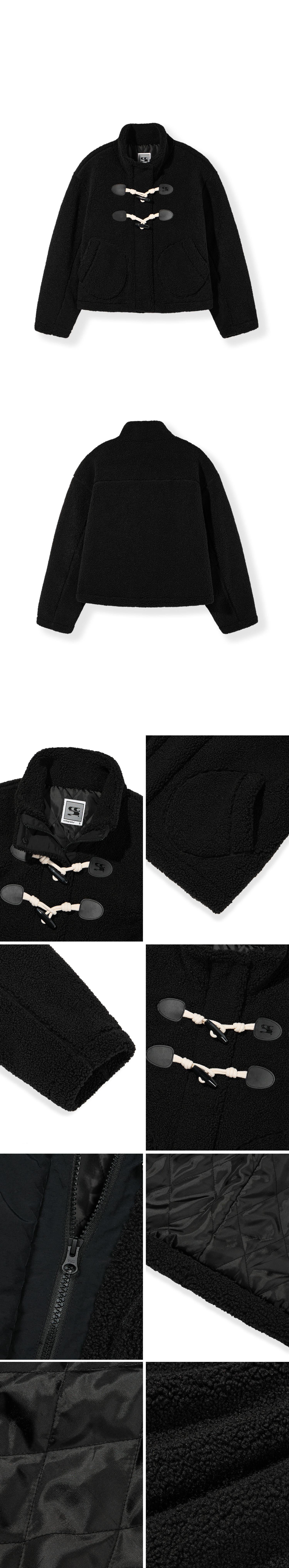 MUSINSA | Codegraphy (Women) Duffle Short Fleece Jumper_Black