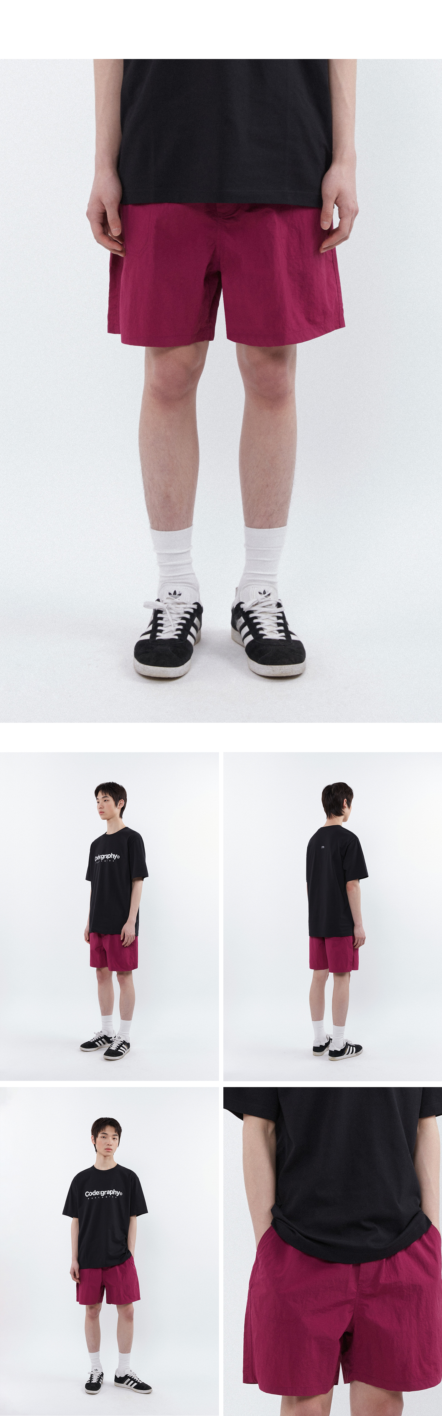 ★codegraphy★ Crispy Nylon Shorts Magenta CBDUUWT008MT MUSINSA | Codegraphy CRISPY NYLON SHORTS_BLUE