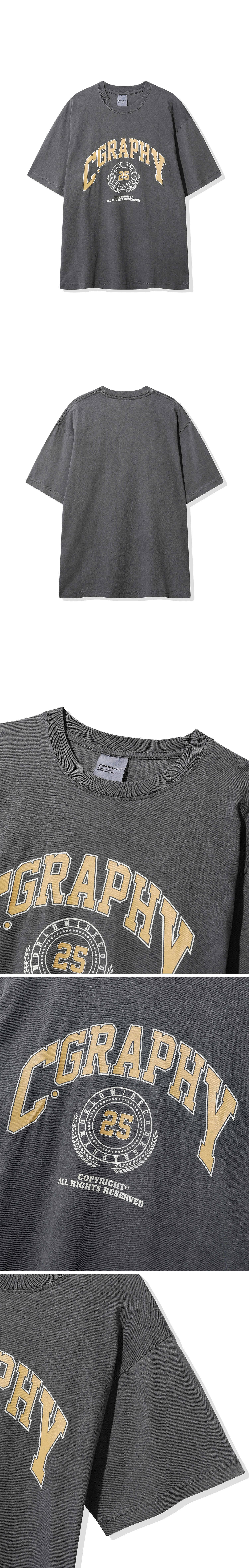 ★ codegraphy★ Pigment 25 Emblem Short Sleeve T-Shirt Char MUSINSA | Codegraphy Pigment 25 Emblem Short Sleeve T