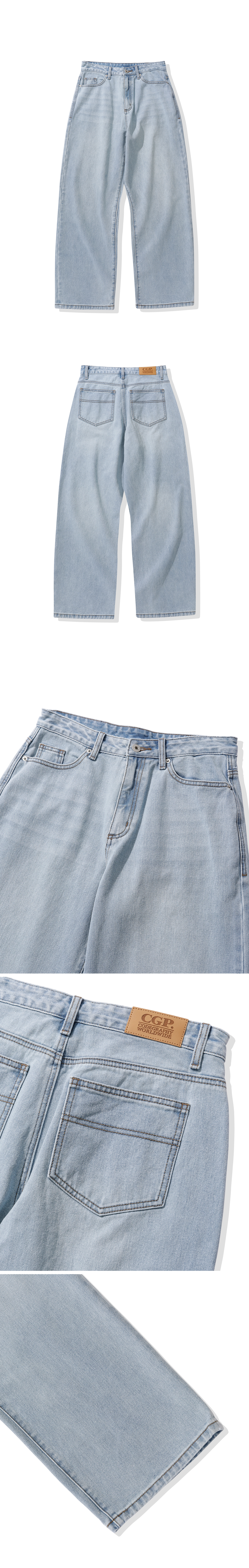 MUSINSA公式 | Codegraphy Wide denim pants_washed blue